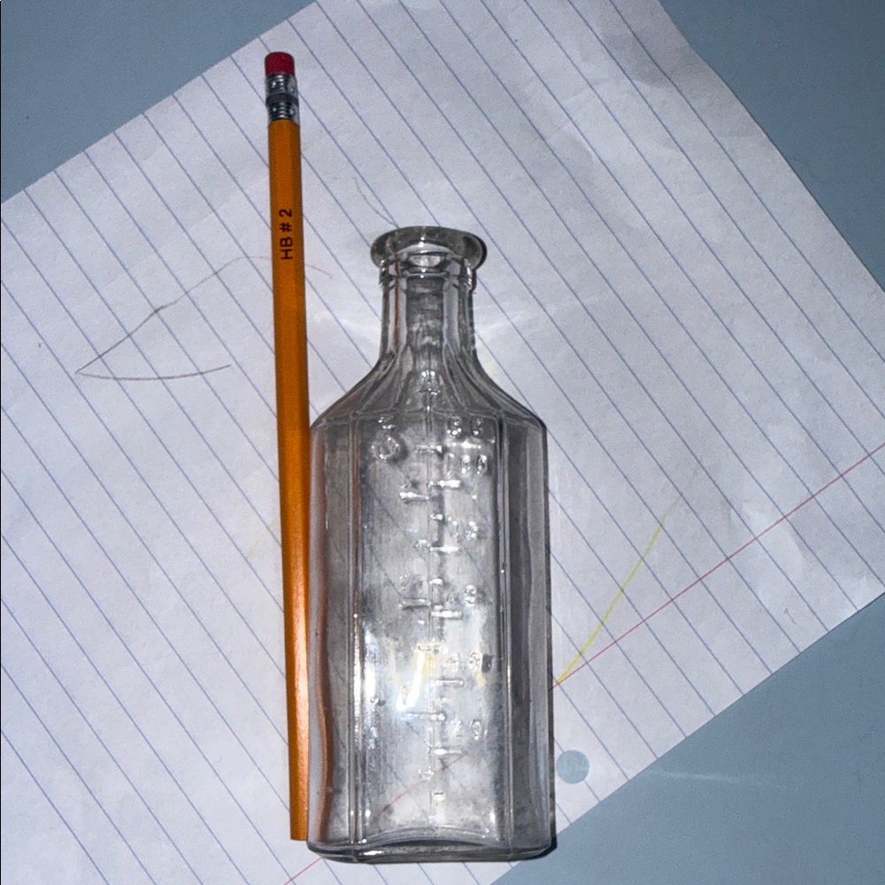 vintage Owens 3IV graduated measurement embossed medicine bottle